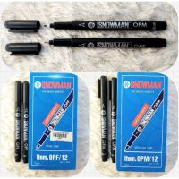 【small stationery】  ปากกา MERAH HITAM Opf/Opm/Ohp Snowman สีดำ/น้ำเงิน/แดง