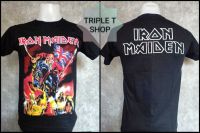 เสื้อยืดคอกลม สกรีนลาย IRON MAIDEN