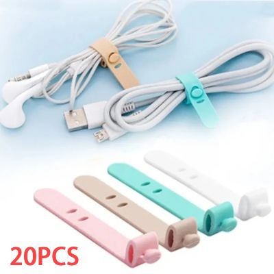20/12/4PCS Silicone Phone Data Cord Cable Winder Earphone Wire Organizer Storge Cable Tie For Mouse Headphone Charger Line Clips