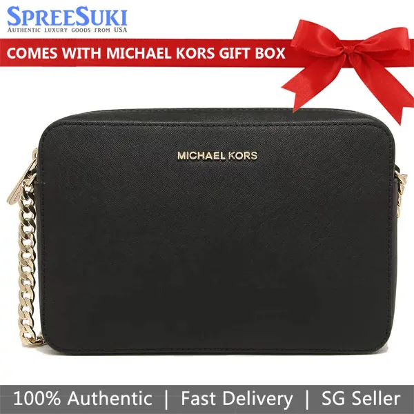 Michael Kors Crossbody Bag In Gift Box 100% Authentic Jet Set Large  Crossbody Many Colors Black Brown Vanilla Acorn | Lazada Singapore