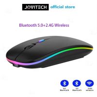 Jovitech เม้าส์ เมาส์ไร้สาย  เสียงปุ่มเงียบ สามารถใช้กับ Smart TV ได้ เมาส์เมาส์บลูทูธ แบบชาร์จไฟได้พร้อมไฟRGB Wireless Mouse เมาส์เกมมิ่ง สีดำพร้อมส่