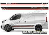 For x2 Renault Trafic sides 006 van racing stripes decals vinyl graphics (SWB or LWB)