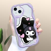 Volans เคสสำหรับ iPhone 11 Pro 12 Pro 13 Pro 14 Pro เคสลายการ์ตูน Kuromi น้ำมันครีมเคสโทรศัพท์พื้นขอบคลื่นเคสป้องกันเคสซิลิโคนนิ่ม