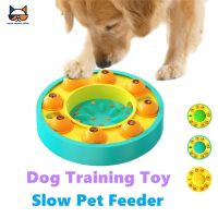 Dog Puzzle Toys Slow Food Dispenser Nonslip Turntable Anti Choke Bowl Multifunction Pet Food Dish Interactive Games Training IQ Toys