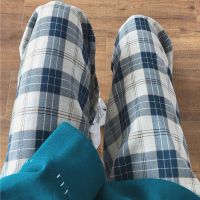 [COD] 2022 autumn and winter new college style retro plaid casual womens high waist loose straight wide leg mopping