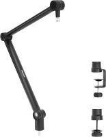 MOUNT-IT! Adjustable Microphone Boom Arm [3/8’’ to 5/8’’ Screw Adapter] Suspension Scissor Mic Stand, Desk Mount For Blue Snowball, Yeti, &amp; Other Studio and Gaming Microphones (With Cable Management)