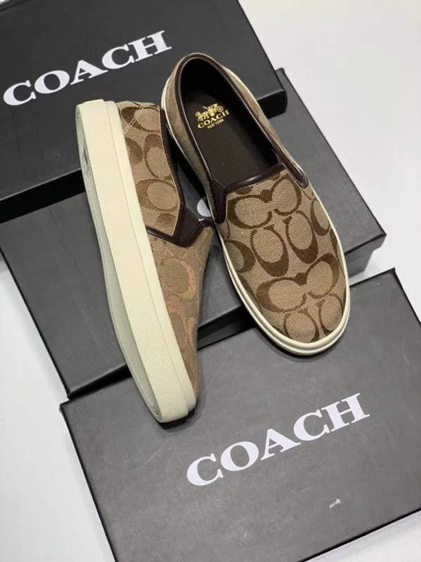 COACH Women Flat shoes Slip-Ons Boat Shoes shoes Loafers women's branded  shoes Giày bốt nữ Giày đế bằng 