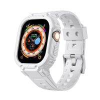 สายรัดแบบสปอร์ตเคสสำหรับ Apple Watch 8 7 6 Se 5 4 3อะไหล่สายรัดสำหรับ Iwatch 38/40/41มม. 42/44/45มม. ปลอกเคสกันกระแทกสร้อยข้อมือ