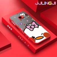 Jjlingji เคสปลอกสำหรับ Samsung กาแลคซี J4 2018 J4บวก2018 J4ไพรม์เคสการ์ตูนเรื่องรักเป็ดบางขอบสี่เหลี่ยมด้านข้างดีไซน์ใหม่กันกระแทกมีน้ำค้างแข็งโปร่งใสแข็งเคสมือถือคลุมทั้งหมดปลอกซิลิโคนเคสอ่อนป้องกันกล้อง