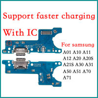 Untuk Samsung A01 A20 A30 A40 A50 A70 A01 A11 A12 A31 A51 A71 A21s แจ็คพอร์ต Pengecas USB Dok Penyambung Mengecas Lembaga สายเคเบิลงอได้