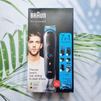 (Braun®) All-in-One trimmer 5 Styling Kit 7-in-1 Model MGK5245 เครื่องโกนหนวด แบบชาร์จได้ + มีดโกนยิลเลตต์ สำหรับขนบนใบหน้า ผม และร่างกาย