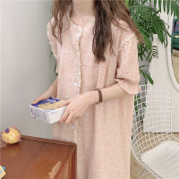 Summer Pure Cotton Gauze Nightdress Women Lace Floral Printed Nightgown Japanese Cotton Linen Thin Bathrobe Pajamas Nightwear