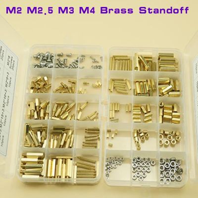 100PCS/180PCS/270Pcs M2 M2.5 M3 M4  Brass PCB Standoff spacer Screw Nut Assortment Kit Set Nails Screws Fasteners