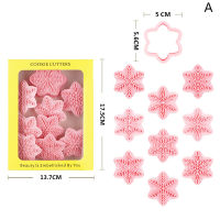 Sirola 3D อุปกรณ์ตัดรูปคุกกี้เกล็ดหิมะ9ชิ้น,อุปกรณ์อบอาหารฟองดองพิมพ์กดคุกกี้แม่พิมพ์บิสกิตพลาสติกเค้กแม่พิมพ์ครัว