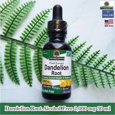 สารสกัดจากรากดอกแดนดิไลอัน Dandelion Root Alcohol Free 2,000 mg 30 ml - Natures Answer