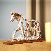 Resin Indian Horse Statue Desktop Ornaments Crafts Animal Figurines Miniatures Creative Home Office Desk Decoration Toy Gifts