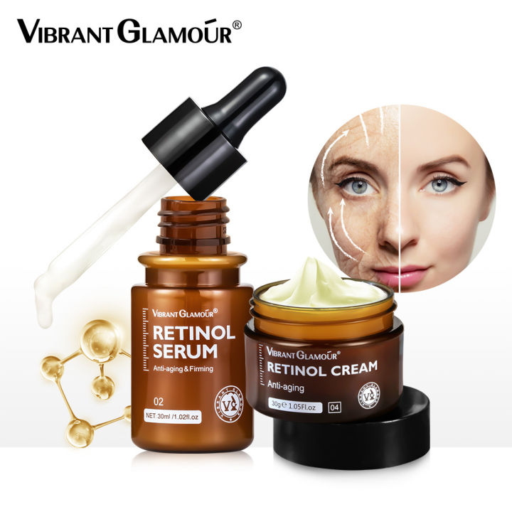 Vibrant Glamour Retinol Face Serum Moisturizing Whitening Firming Fade Fine Lines Anti Wrinkle 