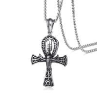 Men Stainless Steel Silver Color Choker Chain Necklaces Fashion Egyptian Ankh Life Cross Pendant Necklace Jewelry for Women Gift