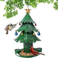 เครื่องให้อาหารนก Sun Proof และ Rainproof Christmas Tree โลหะแขวน Bird Feeder นอก Wild Bird Feeders สำหรับ Garden Yard Outdoor