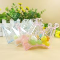 12Pcs/set Transparent Plastic Baby Shower Boxes Baptism Wedding Favors Gifts Decoration