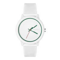 LACOSTE 12.12 รุ่น LC2011308 นาฬิกาข้อมือผู้ชาย สายซิลิโคน สีขาว หน้าปัด 42 มม.