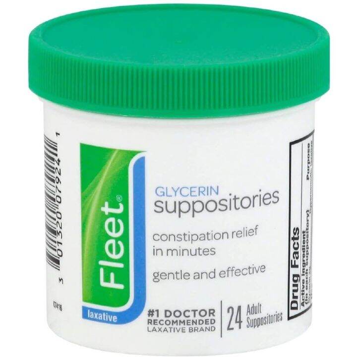 Fleet Laxative Glycerin Suppositories for Adult Constipation 24 Count ...