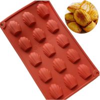 1pc Silicone Madeleine Cookie Mold 15 Shell Silicone Cake Pan Tools Fondant Bakeware Cookie Biscuit Moulds Bar Wine Tools