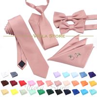 【Miki Xinyuan】6Top 【Miki Xinyuan】 ColorPinkPolyester แข็ง6เซนติเมตรผูกชุด MenWedding Bowtie Hankie PartyCravat เสื้ออุปกรณ์เสริม