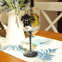 1Pcs Cartoon Hand Painted Wine Glasses Lead-free Champagne Glass Flute Glass Cup Home Bar Halloween Party Drinkware Gifts