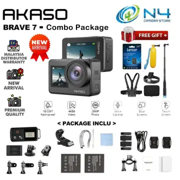 AKASO Brave 7 LE 4K30FPS 20MP WiFi Action Camera With Touch Screen Vlog  Camera EIS 2.0 Remote Control 131 Feet Underwater Camera With 2X 1350mAh  Batteries