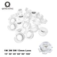 100pcs 13mm 1W 3W Mini LED Lens 15 30 45 60 90 100 Degree for IR CCTV LED Convex Lens Holder Reflector Collimator