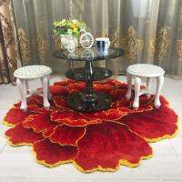 Hot sales small carpet soft mat flower mat flower rug art rug flocking peony rug flower rug for living room bedroom peony