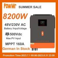 เครื่องแปลงพลังงานแสงอาทิตย์8.2KW อินเวอร์เตอร์48โวลต์เป็น220-230VAC พร้อม160A MPPT เครื่องควบคุมการชาร์จโซลาร์อินพุต500โวลต์และจอภาพ WIFI EU มีสินค้าในสต็อก