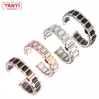 Ceramic celet in stainless steel watchband 12 13 14 15 16 17 18 20 22mm watch strap women man fashion wristwatches band