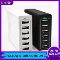 NHNH อะแดปเตอร์สำหรับชาร์จแท่นชาร์จโทรศัพท์แบบสมาร์ท6พอร์ตแท่นชาร์ต USB แบบเร็วฮับชาร์จไฟ