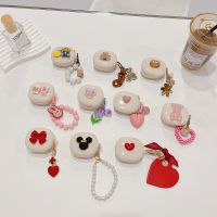 Luxury Love Heart Pearl Bracelet Keychain Earphone Soft Case For Xiaomi Redmi Buds 4 Lite 3D Bear Wireless Headset Box Cover Wireless Earbud Cases