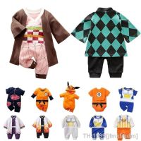 ☈▦❣ Infantil macacão bebê menina anime roupas demônio halloween slayer cosplay traje crianças de algodão toddle