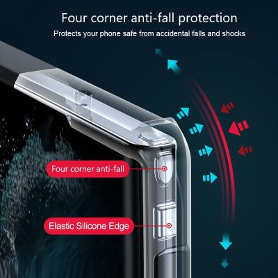 Fashion2023For S Amsung G Alaxy S23พลัส S23อัลตร้า5กรัมกรณีใสสี่มุมป้องกันการล่มสลายป้องกันศัพท์ปก S23Plus บางกรณีที่ชัดเจน