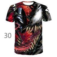 2023 New 3D เสื้อยืดสำหรับฤดูร้อนผู้ชายพิษ S Pider-Man แขนสั้น I RON Man เสื้อแขนสั้นสำหรับวัยรุ่นนักเรียนมัธยม