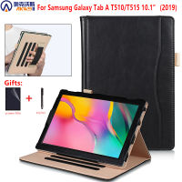 Stand Case for Samsung Galaxy Tab a 10.1 2019 SM-T510 T515 Premium PU Leather Cover With Hand Strap Pocket Tablet Case