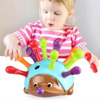 24 Months Baby Toys Hedgehog Matching Sorter Hand-Eye Coordination Fight Inserted Educational Toys for Kids Early Learning Gifts