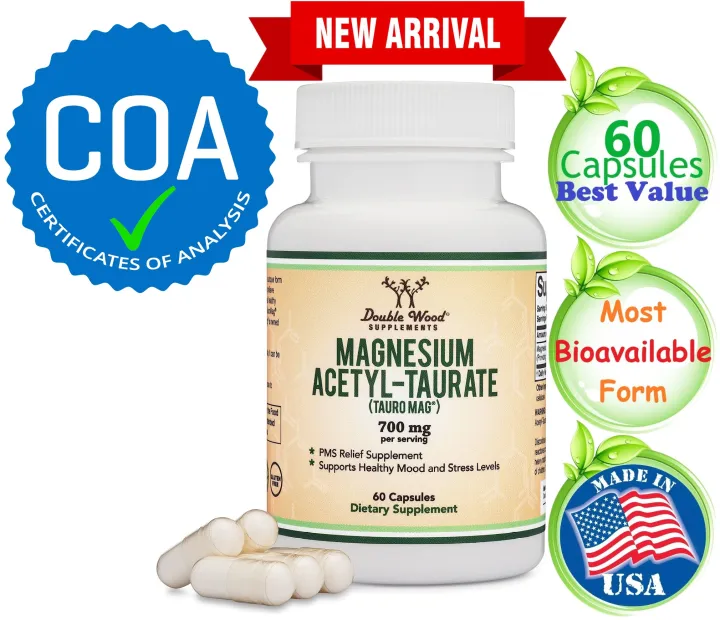 PMS Cure Magnesium Acetyl Taurate TauroMag® Novel, Patented & Most Bioavailable Form for PMS