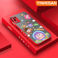 YIWESAN เคสสำหรับ Infinix ขายดี10 Play เคส X688C 11 Play เคสแฟชั่นเรื่องของเล่นบางมีน้ำค้างแข็งโปร่งใสแข็งขอบสี่เหลี่ยมกันกระแทกรูปแบบปลอกซิลิโคนเคสนิ่มป้องกันคลุมทั้งหมด