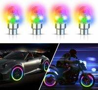 4pcs Car Auto Wheel Tire Tyre Air Valve Stem LED Light Caps Cover Accessories Valve Stems Caps Adapters