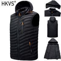 Men Winter Cotton Vest Women Autumn Outdoor Warm Windproof Jacket Vest Detachable Hat Multiple Pockets Coat Vest Dropshipping