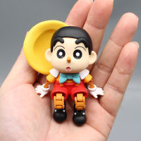 อะนิเมะหุ่นดินสอสี Shinchan Cos Pinocchio Shinnosuke Nohara อินเทอร์เน็ตดาราอินเทรนด์เครื่องประดับแอ็คชั่นรุ่นของเล่นของขวัญ