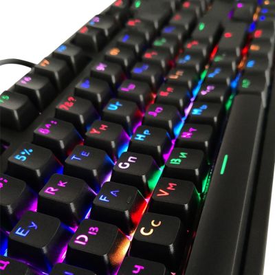 ：“{—— 10 Styles Translucent Double Shot PBT 104 Keycaps Engllish/N Translucent Backlight Keycaps For Cherry MX Keyboard Switch