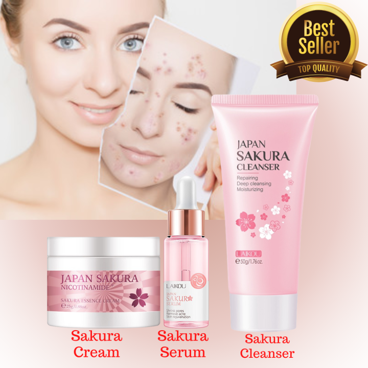 BUNDLE Sakura Set [Cleanser + Cream + Serum] Serum for Glass Skin