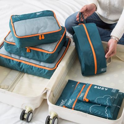 High Quality 7 Pieces Set Waterproof Travel Organizer Storage Bags Oxford Suitcase Portable Luggage Organizer Clothes Tidy Pouch