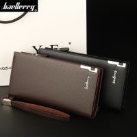 【Layor shop】2020 Baellerry Business Men 39; S Wallets Solid PULongCash Pursesorาตรฐานกระเป๋าคลัทช์ชาย